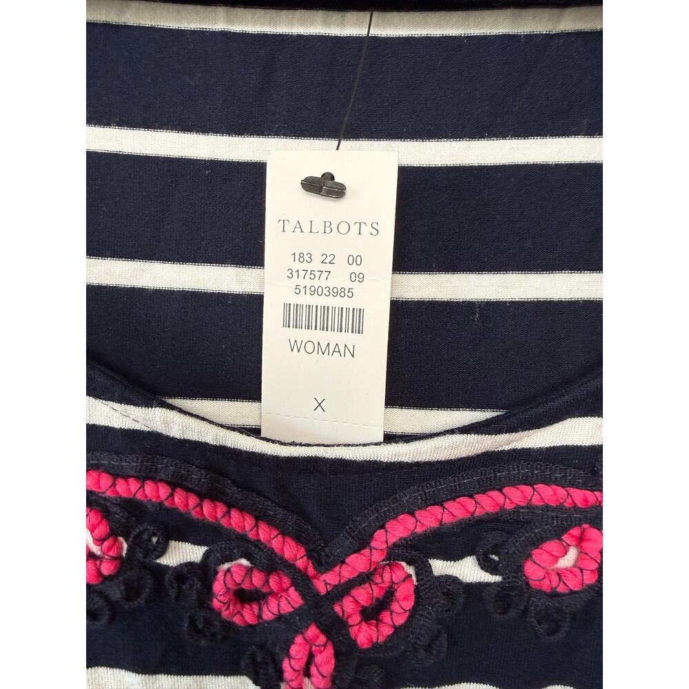 Talbots Nautical Stripe Jersey Maxi Dress, Navy/White, Size X - NEW! - Picture 3 of 5